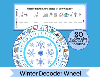 Winter Decoder Wheel - Cipher Wheel - Kid's Winter Activity Printable - Digital Download