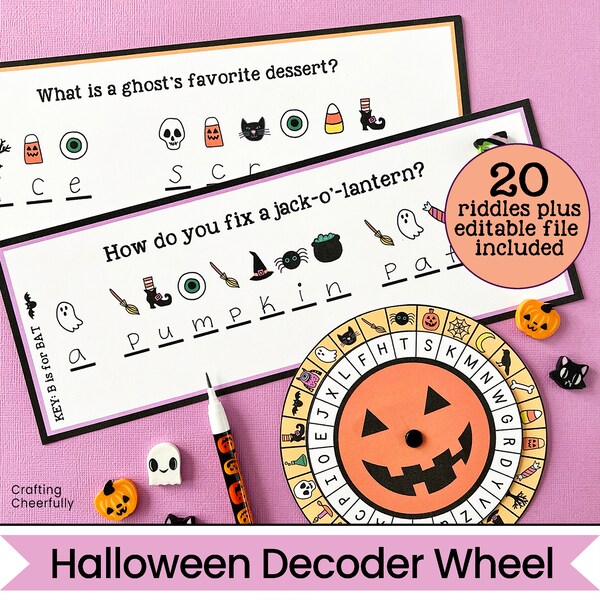 Halloween Dekoder Rad - Chiffre Rad - Halloween Aktivität Printable - Sofortiger digitaler Download