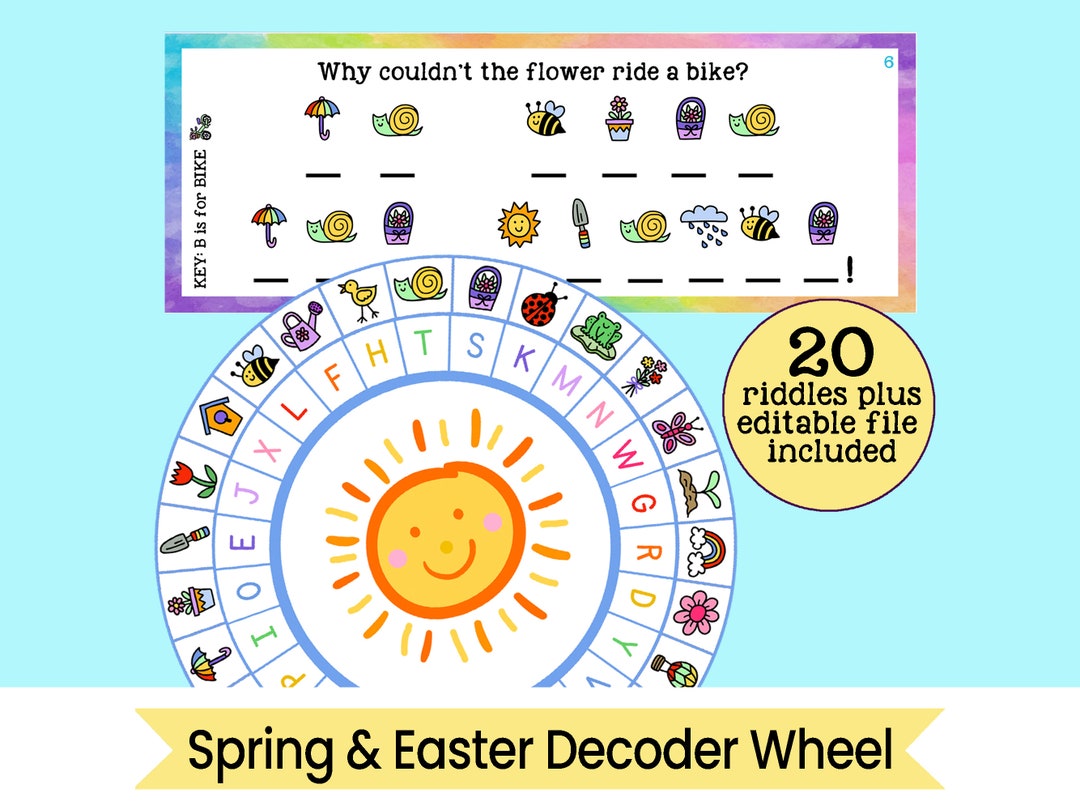Spring and Easter Decoder Wheel - Cipher Wheel - Printable Easter ...