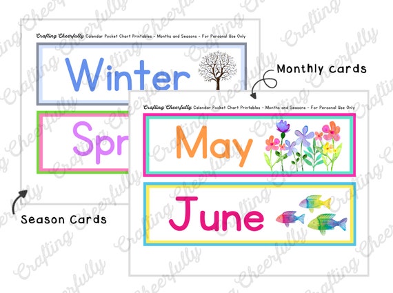 Pocket Chart Calendar Cards Printable