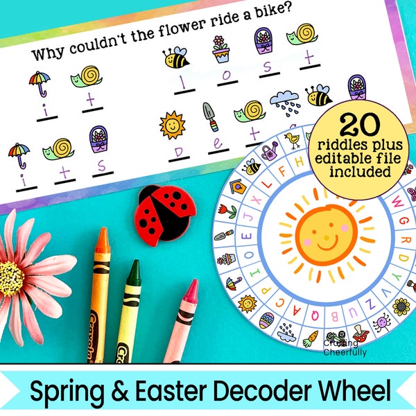Spring and Easter Decoder Wheel - Cipher Wheel - Printable Easter Activity