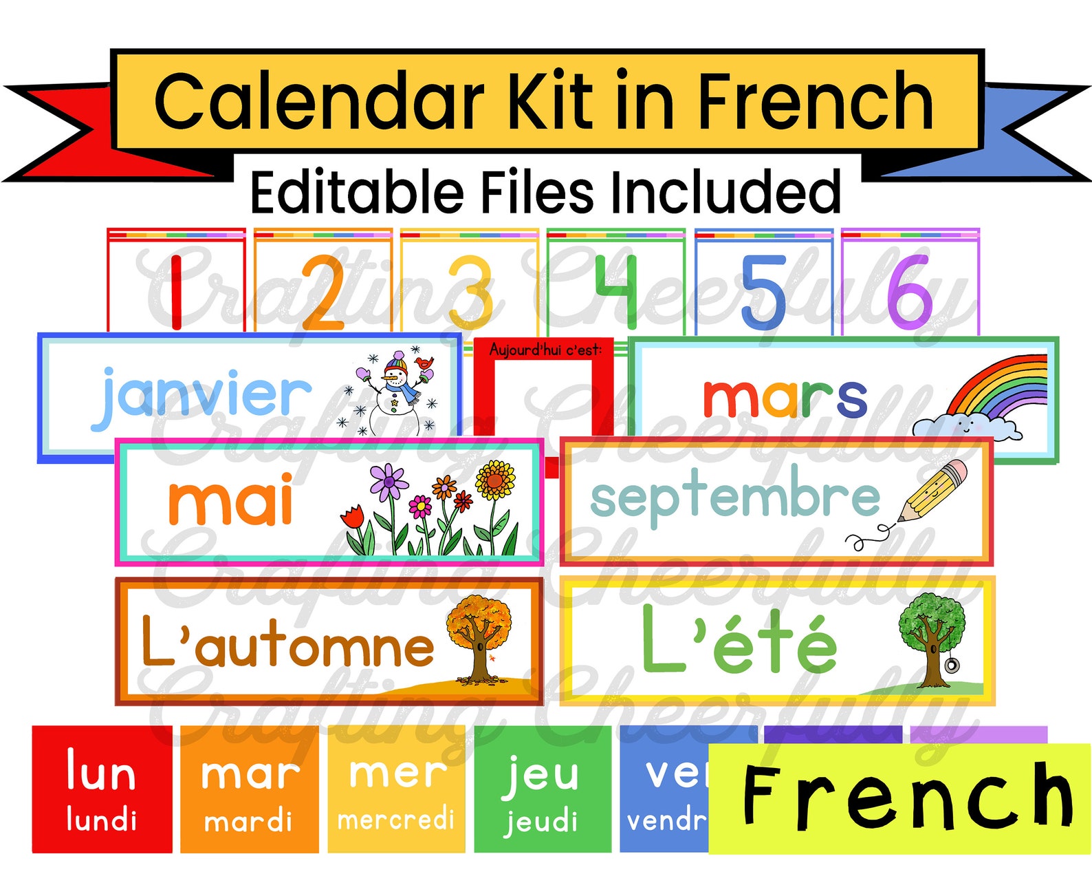 french-calendar-kit-for-kids-editable-pocket-chart-cards-etsy