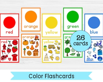 Color Flashcards - 13 Colors, 26 Cards