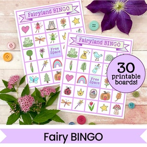 Fairyland BINGO - Fairy-themed printable Bingo Game - Fairy Party Game