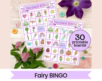 Fairyland BINGO - Fairy-themed printable Bingo Game - Fairy Party Game