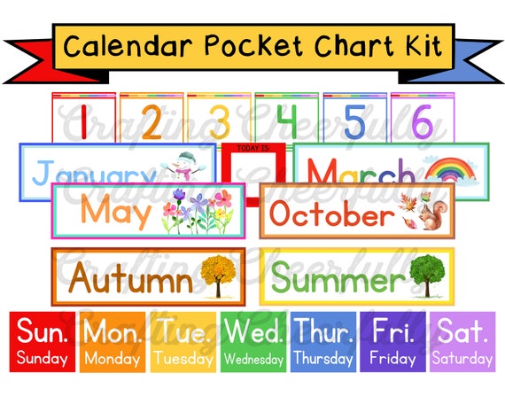 Calendar Cards For Pocket Chart