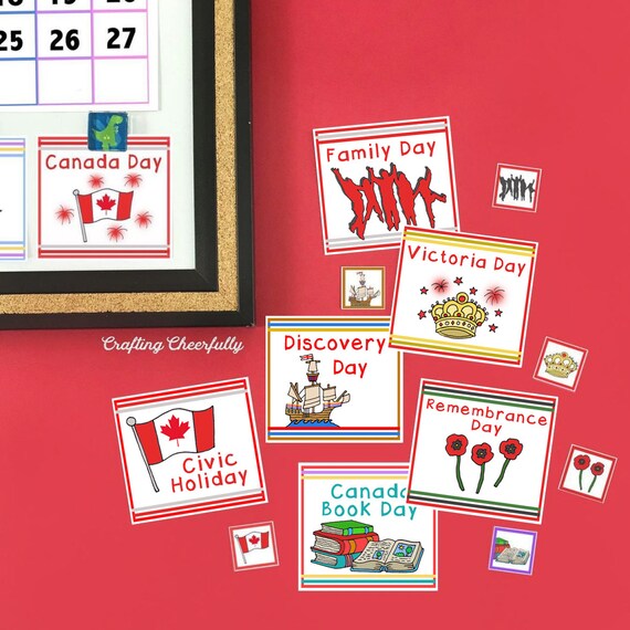 Canadian Holiday Calendar Cards Digital PDF Packet Pocket Chart Editable  Canada - Etsy
