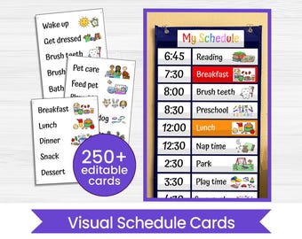 Visual Schedule Cards - Editable! - Daily Activity Routine Cards - Instant Digital Download