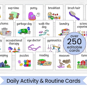 Kaarten met dagelijkse activiteit en routine, kaarten met dagelijks ritme en schema, digitale download