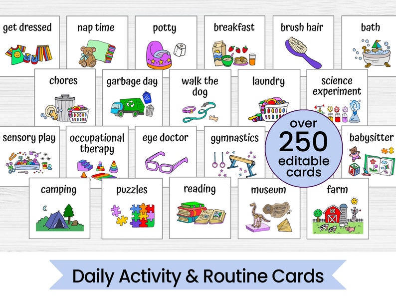 Daily Activity and Routine Cards, Daily Rhythm and Schedule Cards, Digital Download image 1