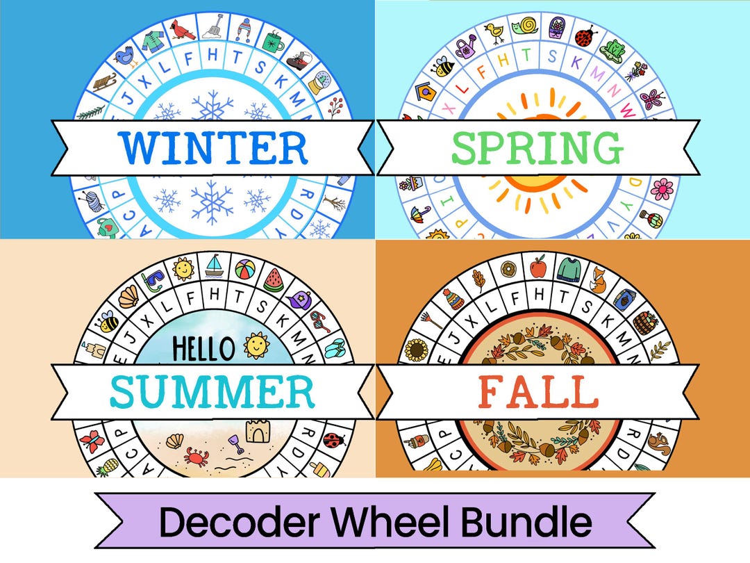 Four Seasons Decoder Wheel Bundle, Cipher Wheels, Printables - Etsy