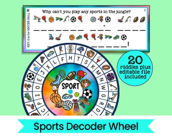 Sports Themed Decoder Wheel - Cipher Wheel - Printable Activity