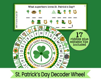 St. Patrick's Day Decoder Wheel - Cipher Wheel Activity - Digital Download