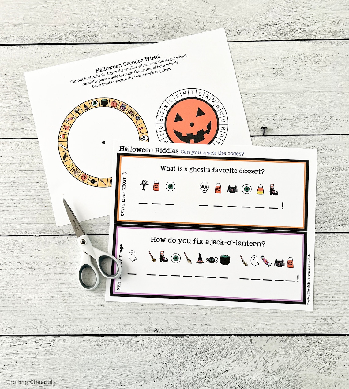 Halloween Decoder Wheel - Cipher Wheel - Halloween Activity Printable ...