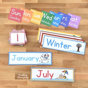 Pocket Calendar Kit for Kids Editable, Pocket Chart Cards, Classroom Calendar, Instant Digital Download Bild 5