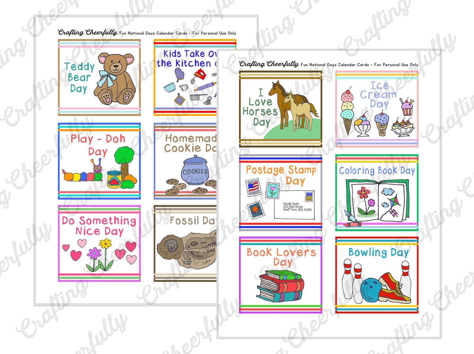 Fun National Day Cards for Children's Calendar Calendar Etsy