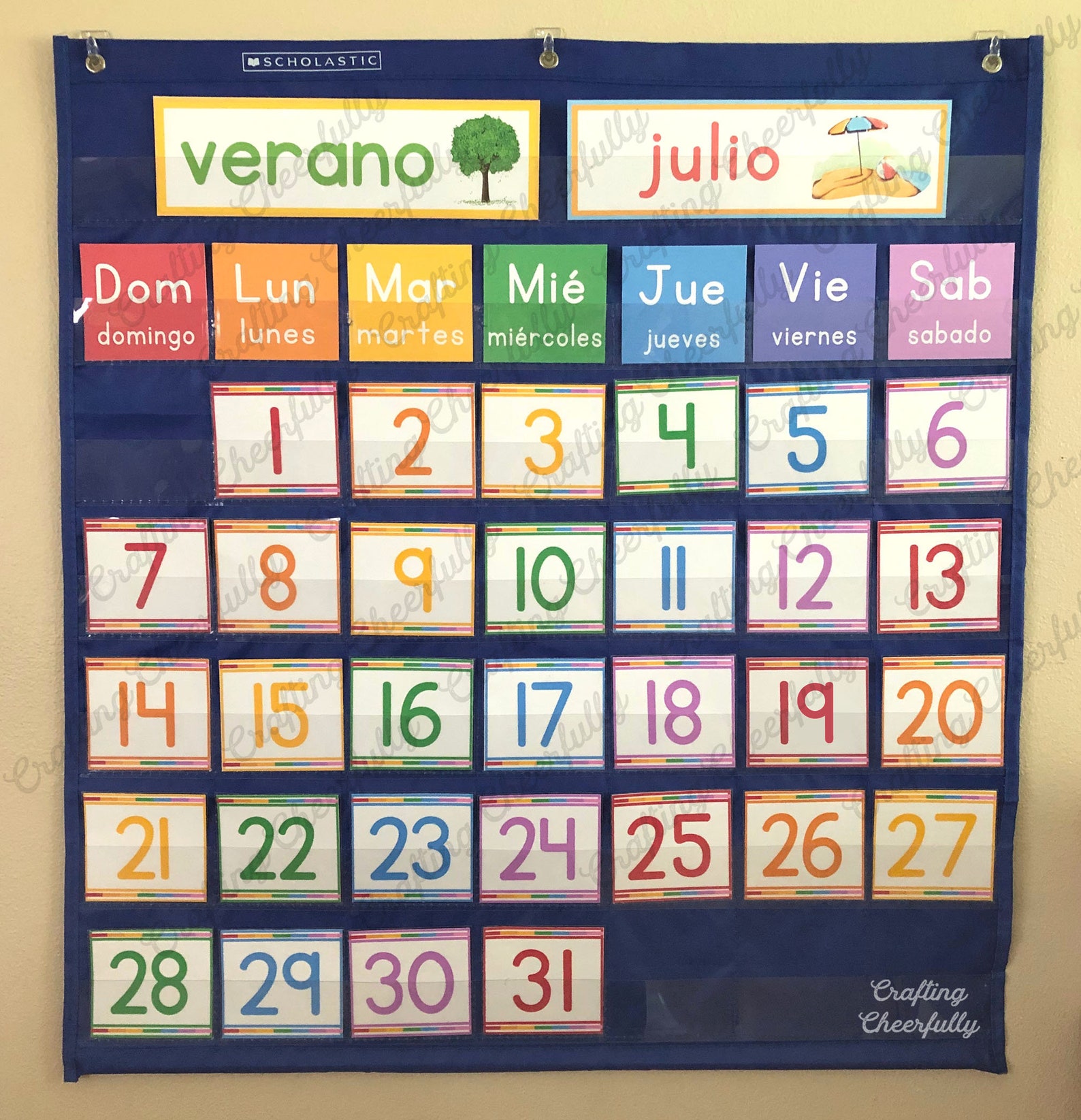 Spanish Pocket Chart Children's Calendar Printables Etsy