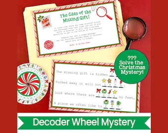 Christmas Mystery Activity, Secret Decoder Wheel, Printable