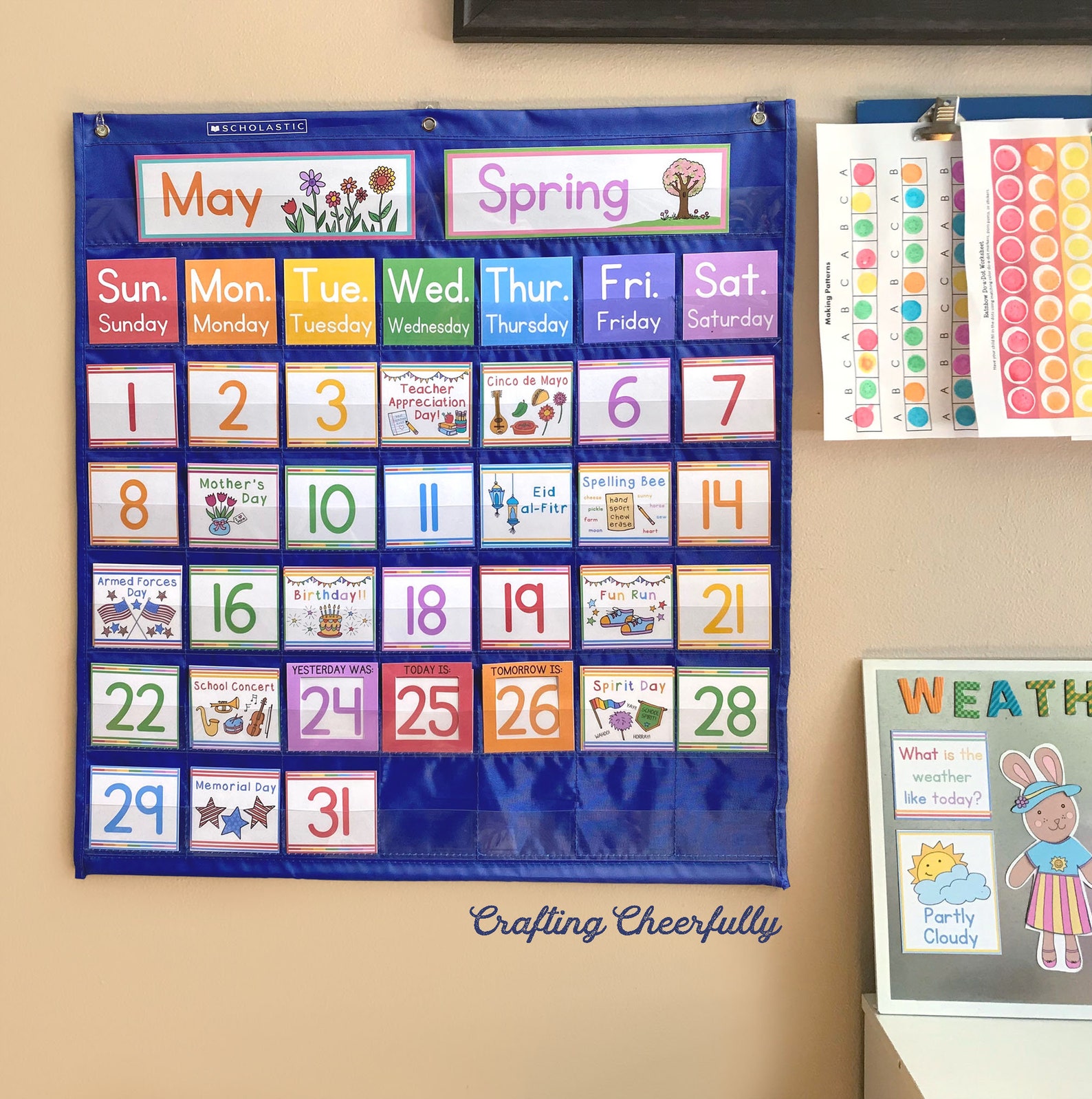 Pocket calendar kit for kids editable pocket chart cards etsy