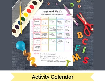 Activity Calendar - Homeschool, Preschool. Printable PDF packet and Fillable PDF Chart