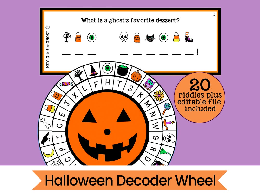 Halloween Decoder Wheel - Cipher Wheel - Halloween Activity Printable ...