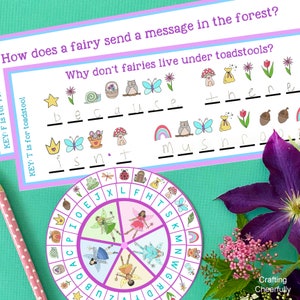 Fairy Decoder Wheel Cipher Wheel Kid's Fairy Activity Printable Instant Digital Download image 2