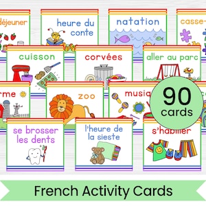 French Daily Activity Routine Cards - French Visual Schedule Cards - Daily Rhythm Cards in French