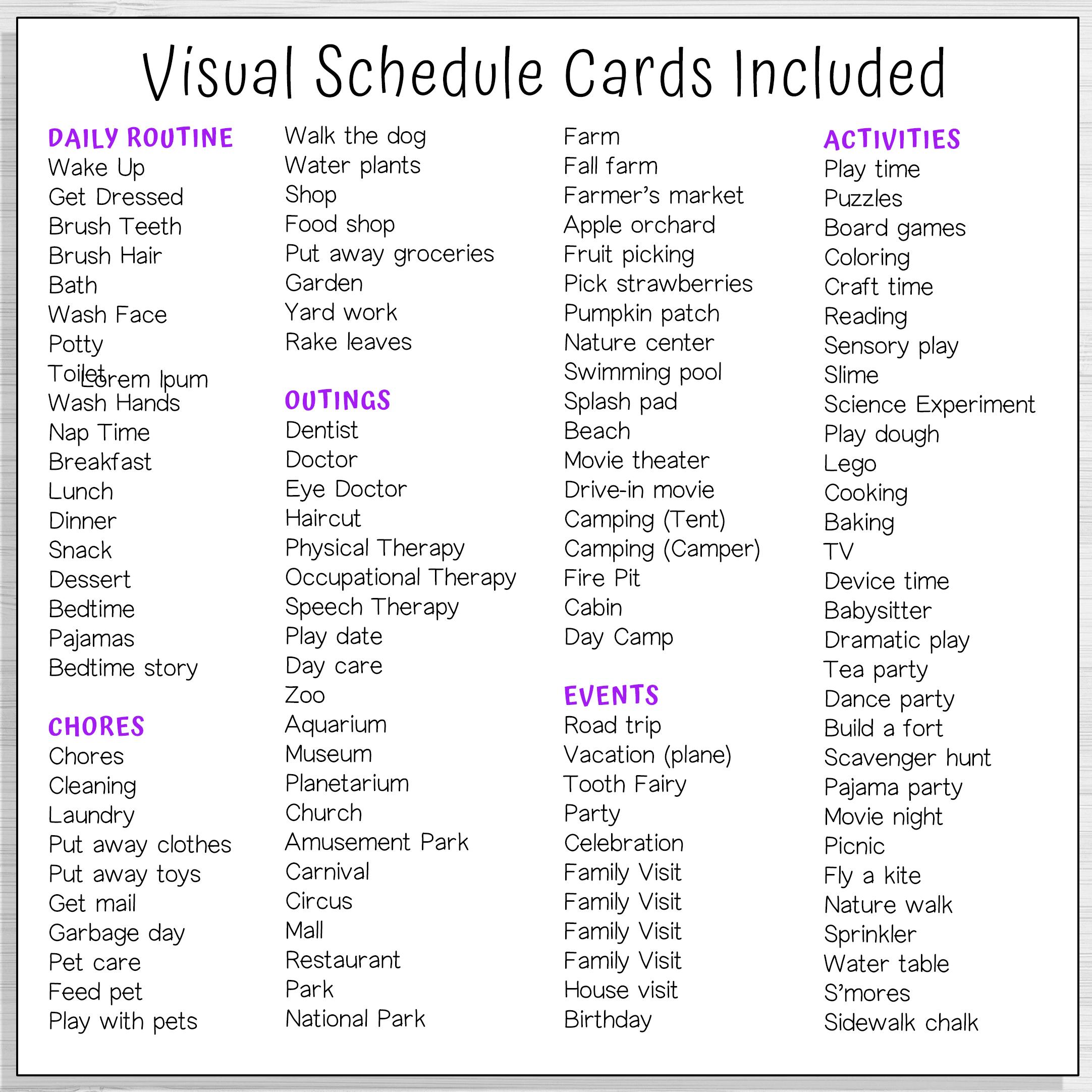 Visual Schedule Cards - Editable! - Daily Activity Routine Cards ...