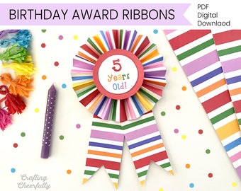 Printable Birthday Award Ribbon - Sofortiger digitaler Download