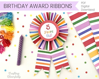 Printable Birthday Award Ribbon - Instant Digital Download