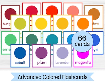 Advanced Color Flashcards - 66 Color Flashcards