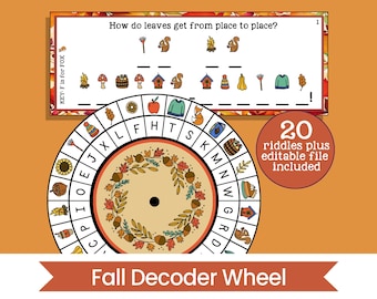 Fall Decoder Wheel - Cipher Wheel - Printable Activity