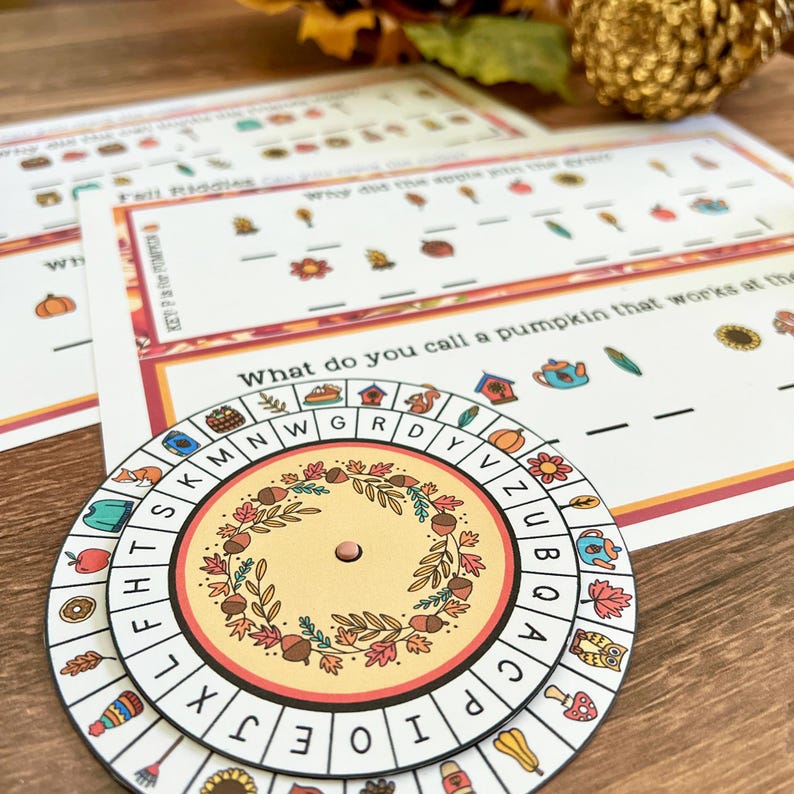 Fall Riddle Decoder Fall Decoder Wheel - Cipher Wheel - Printable Activity - Etsy