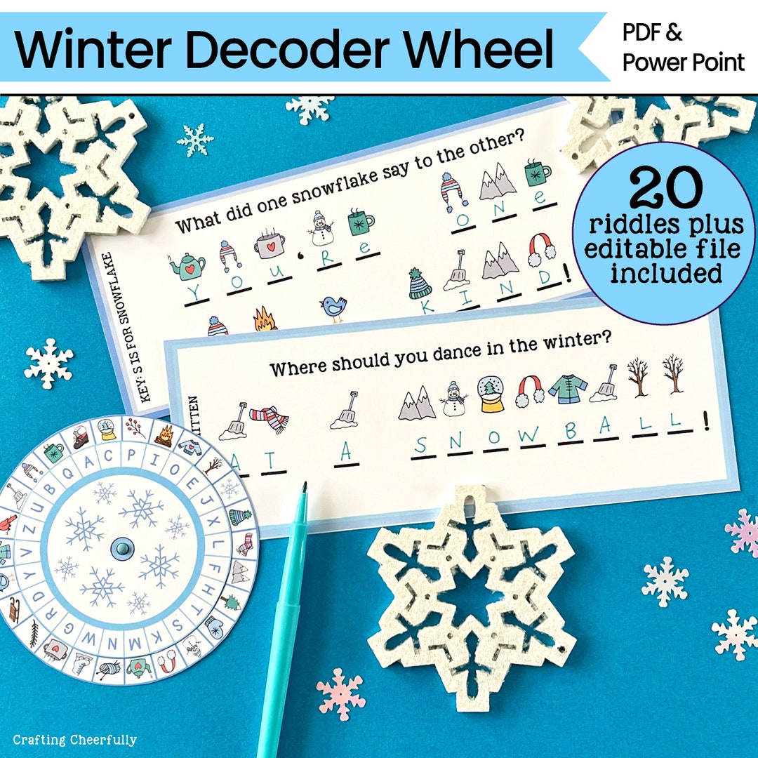 Winter Decoder Wheel Cipher Wheel Kid's Winter Activity Printable ...