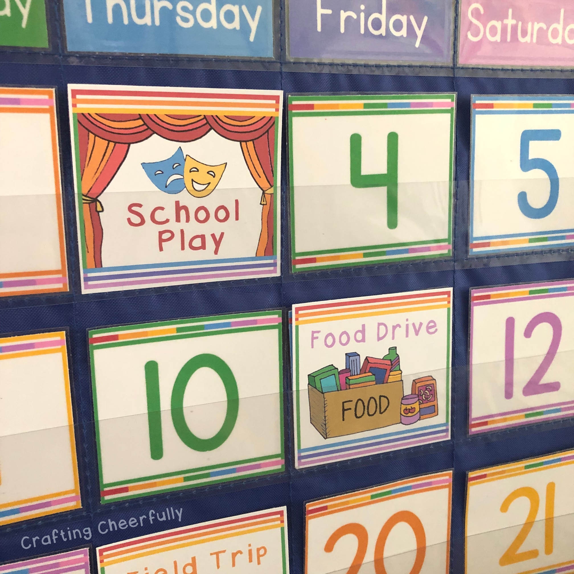 School Calendar Pocket Chart