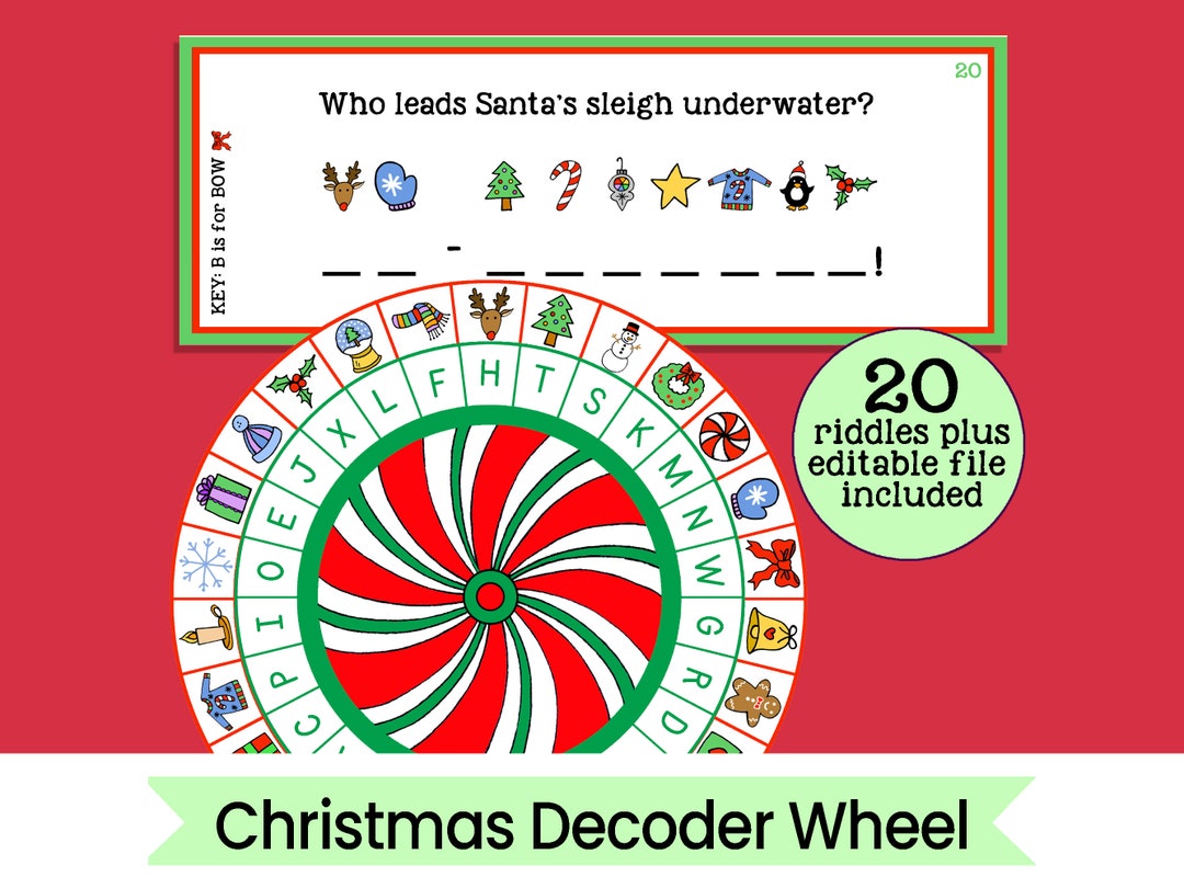 Christmas Decoder Wheel - Cipher Wheel - Christmas Activity Printable ...