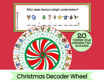 Christmas Decoder Wheel - Cipher Wheel - Christmas Activity Printable