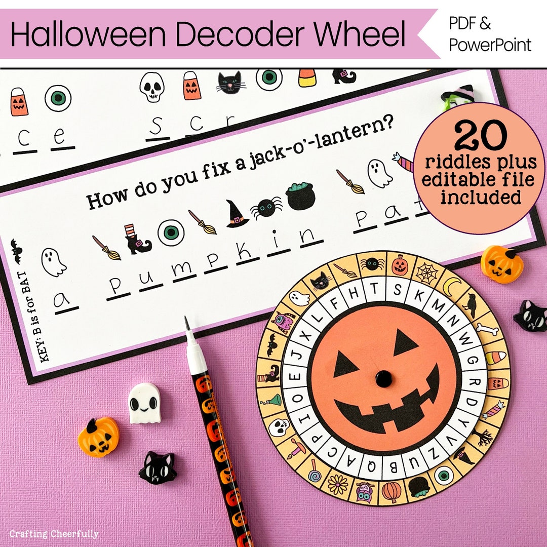 Halloween Decoder Wheel Cipher Wheel Halloween Activity Printable ...