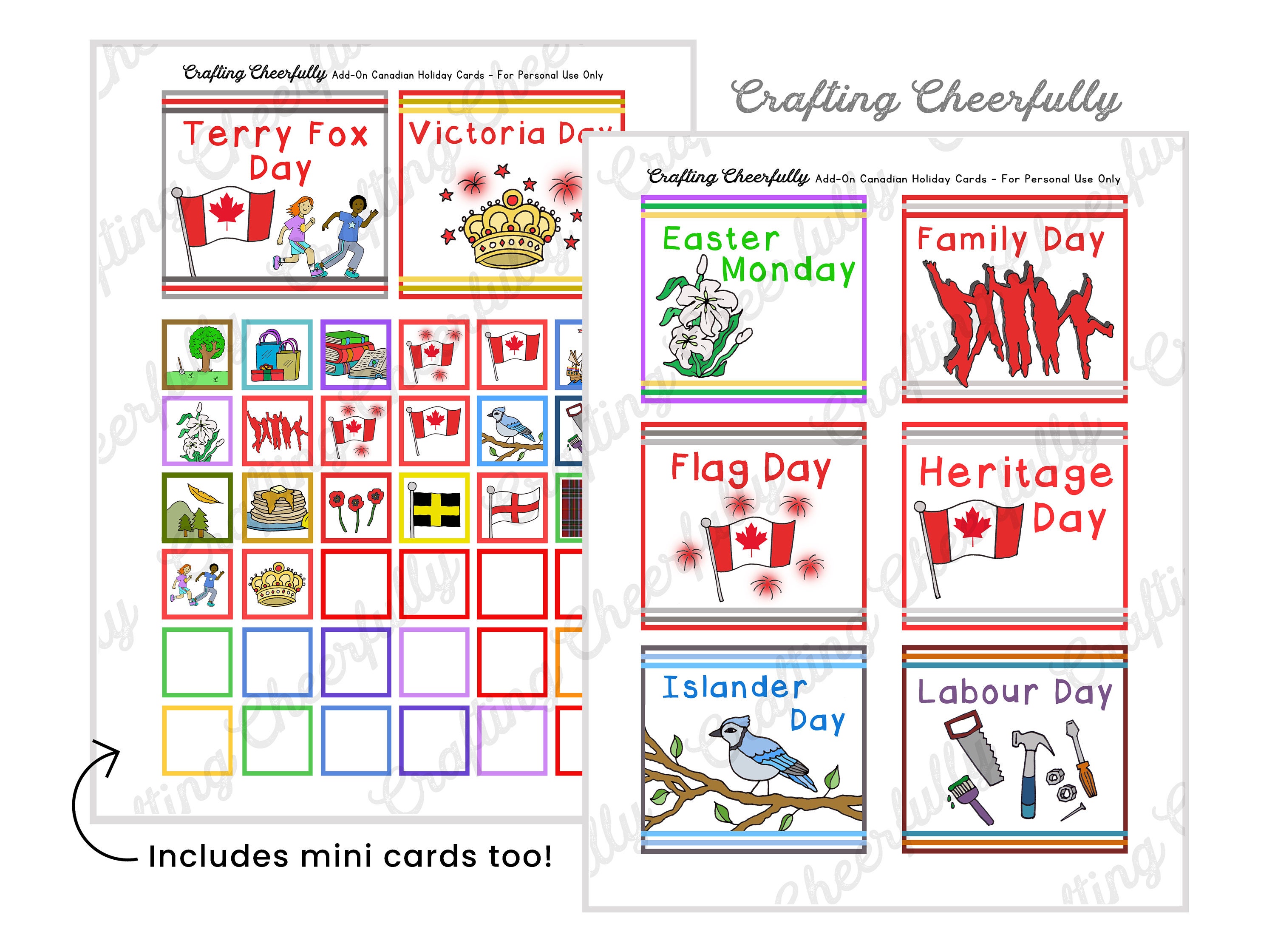 Canadian Holiday Calendar Cards Digital PDF Packet Pocket Chart Editable  Canada - Etsy