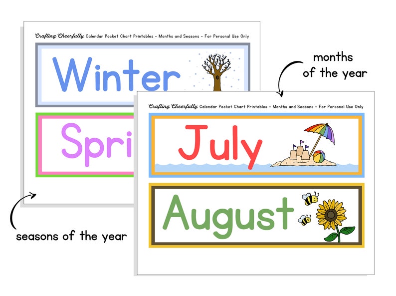 Pocket Calendar Kit for Kids Editable, Pocket Chart Cards, Classroom Calendar, Instant Digital Download image 2