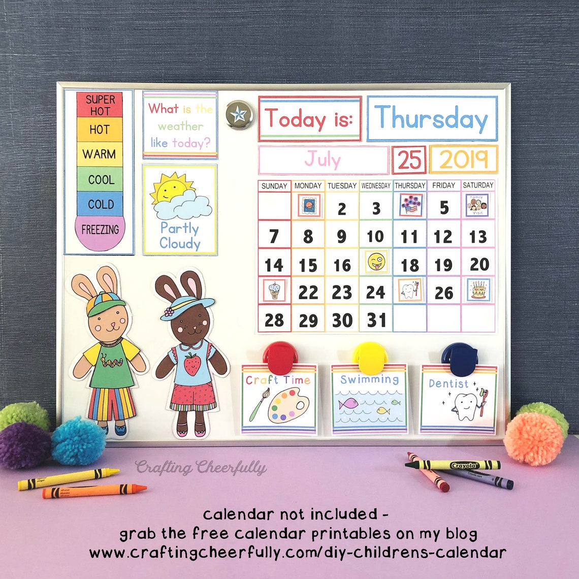 Children's Calendar Activity Cards Pocket Chart Calendar Etsy