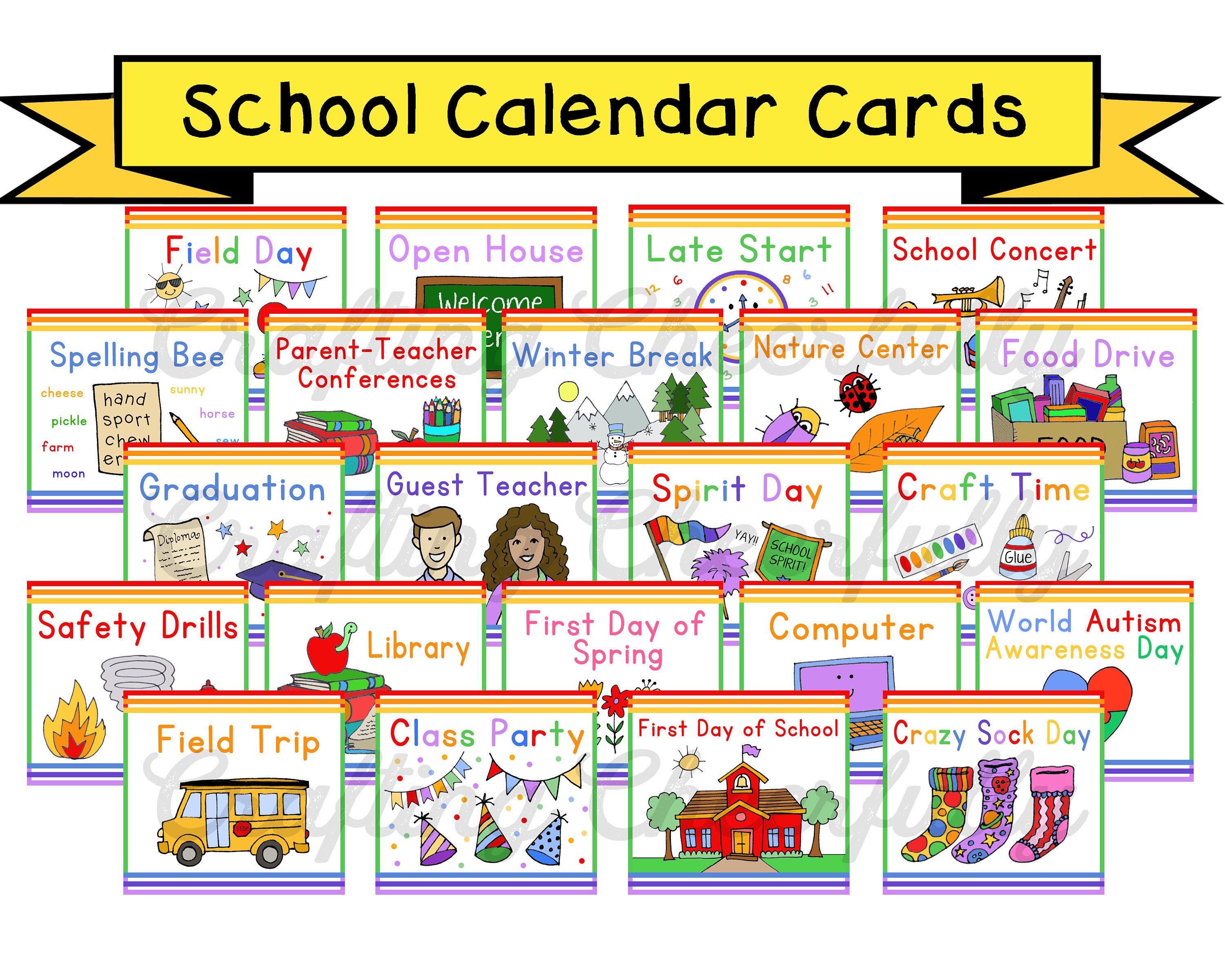 Calendar Cards For Pocket Chart