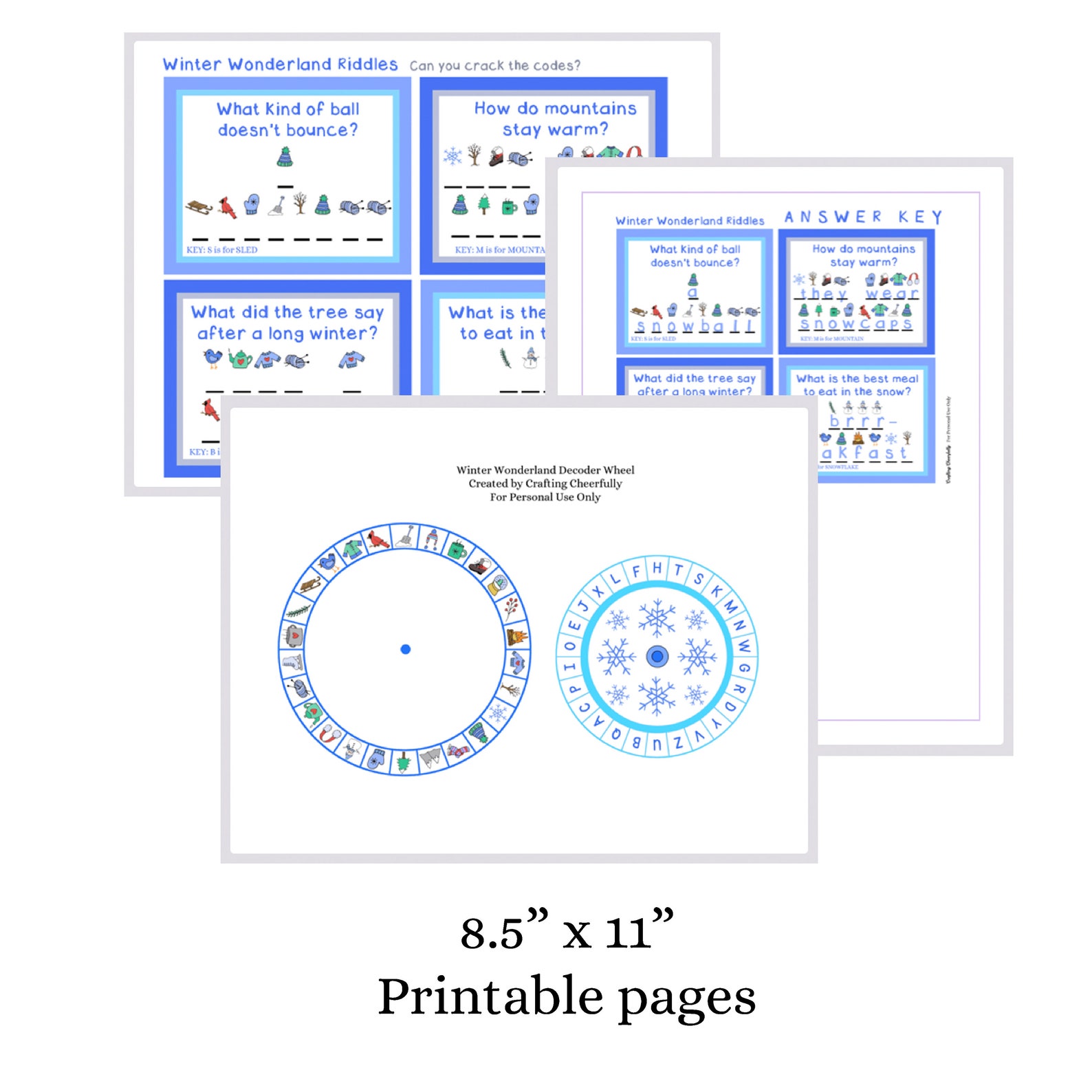 Winter Decoder Wheel Cipher Wheel Kid's Winter - Etsy