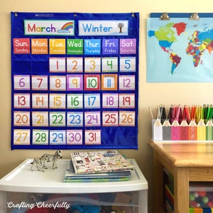 Pocket Calendar Kit for Kids Editable, Pocket Chart Cards, Classroom Calendar, Instant Digital Download Bild 4