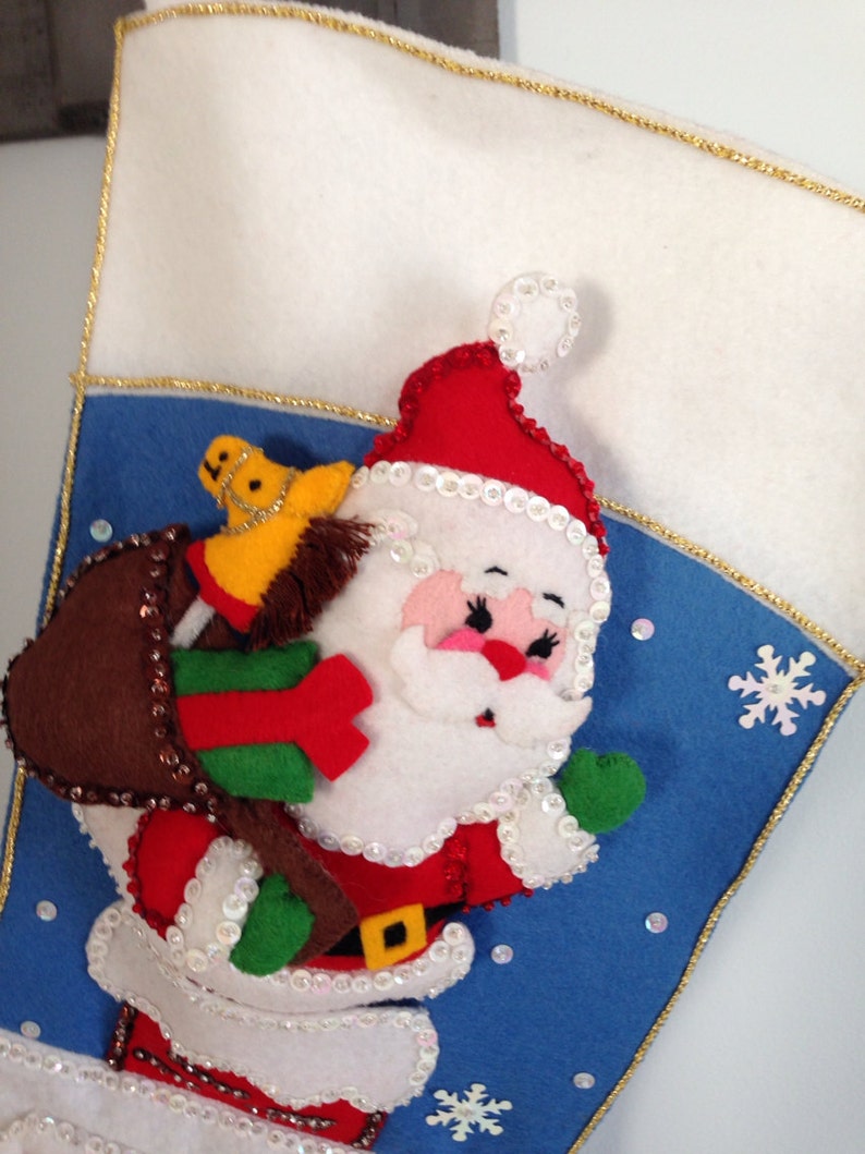 Finished 21 1/2 Bucilla Christmas stocking Etsy