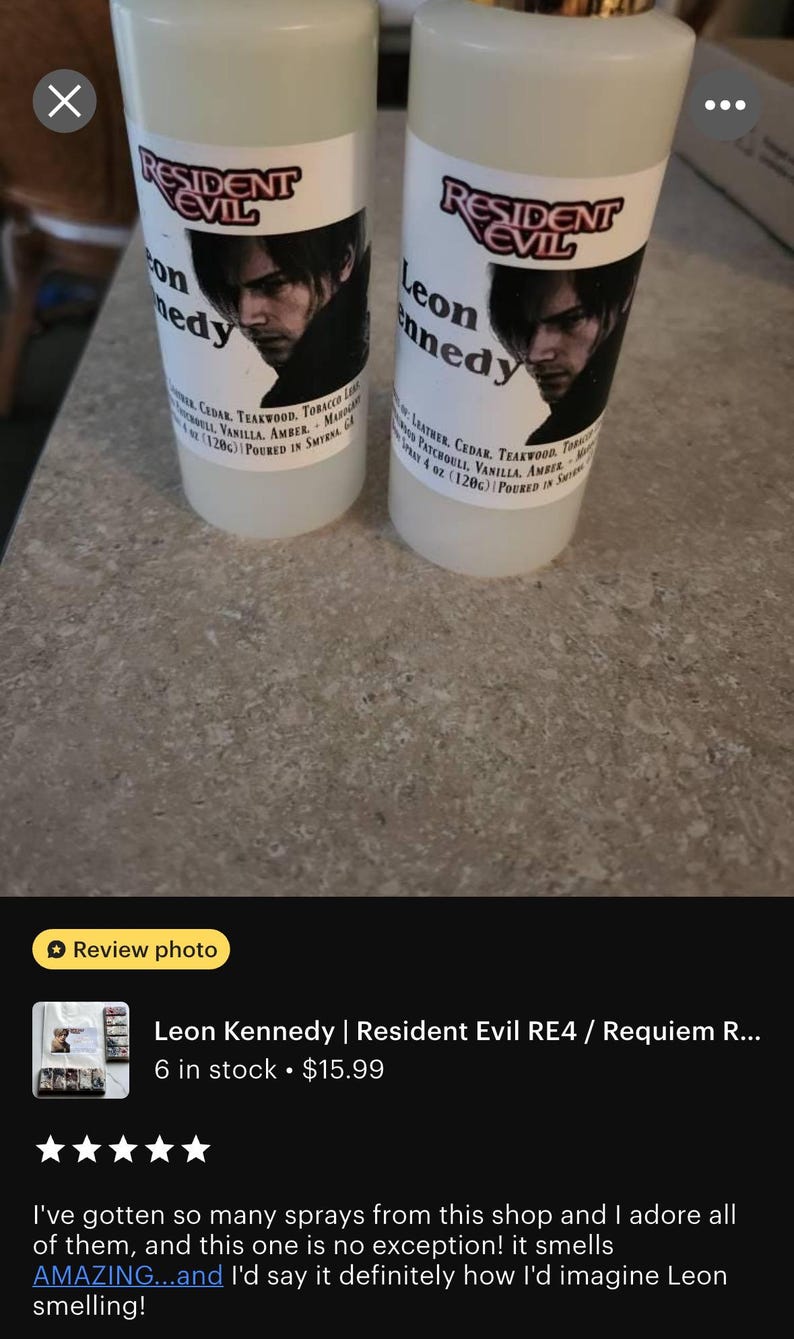 Pastillas de cera aromáticas Leon Kennedy / Resident Evil RE4 / Requiem Remake / Aroma a caoba, cuero, madera de teca y caramelo de tabaco imagen 4