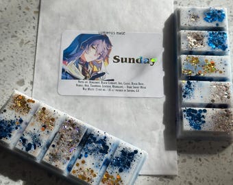 Domingo / Cera fundida y espray corporal Honkai Star Rail / Aroma a peonía, ámbar, caoba, teca, rosa oscura y ládano