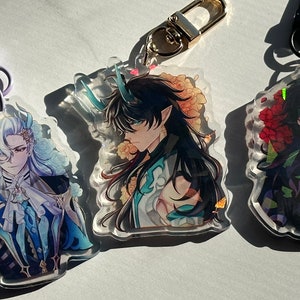 Genshin + Honkai Star Rail Keychains | Blade, Dan Heng, Ayato, Baizhu, Cyno, Kaveh, Neuvilette, The Wanderer, and Tighnari