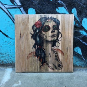 Recycled Timber Table Tops, Cafe/Restaurant Unique & Handmade With Custom Image