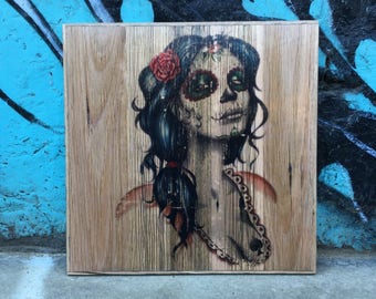 Recycled Timber Table Tops, Cafe/Restaurant Unique & Handmade With Custom Image